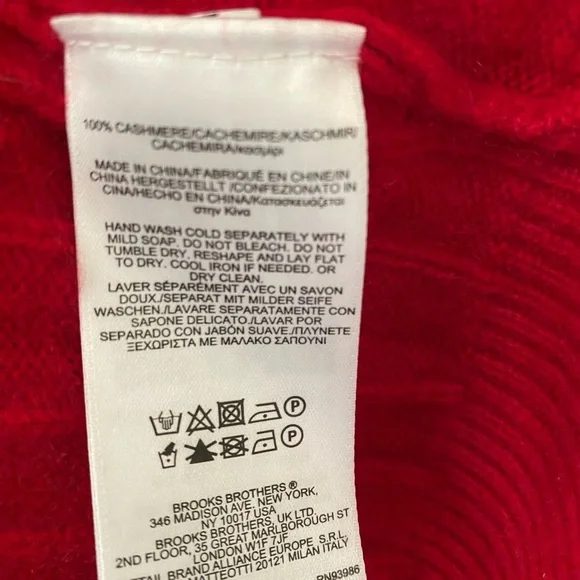 Brooks Brothers Fleece Vibrant Red Crewneck Cashmeres Sweater - Picture 3 of 6